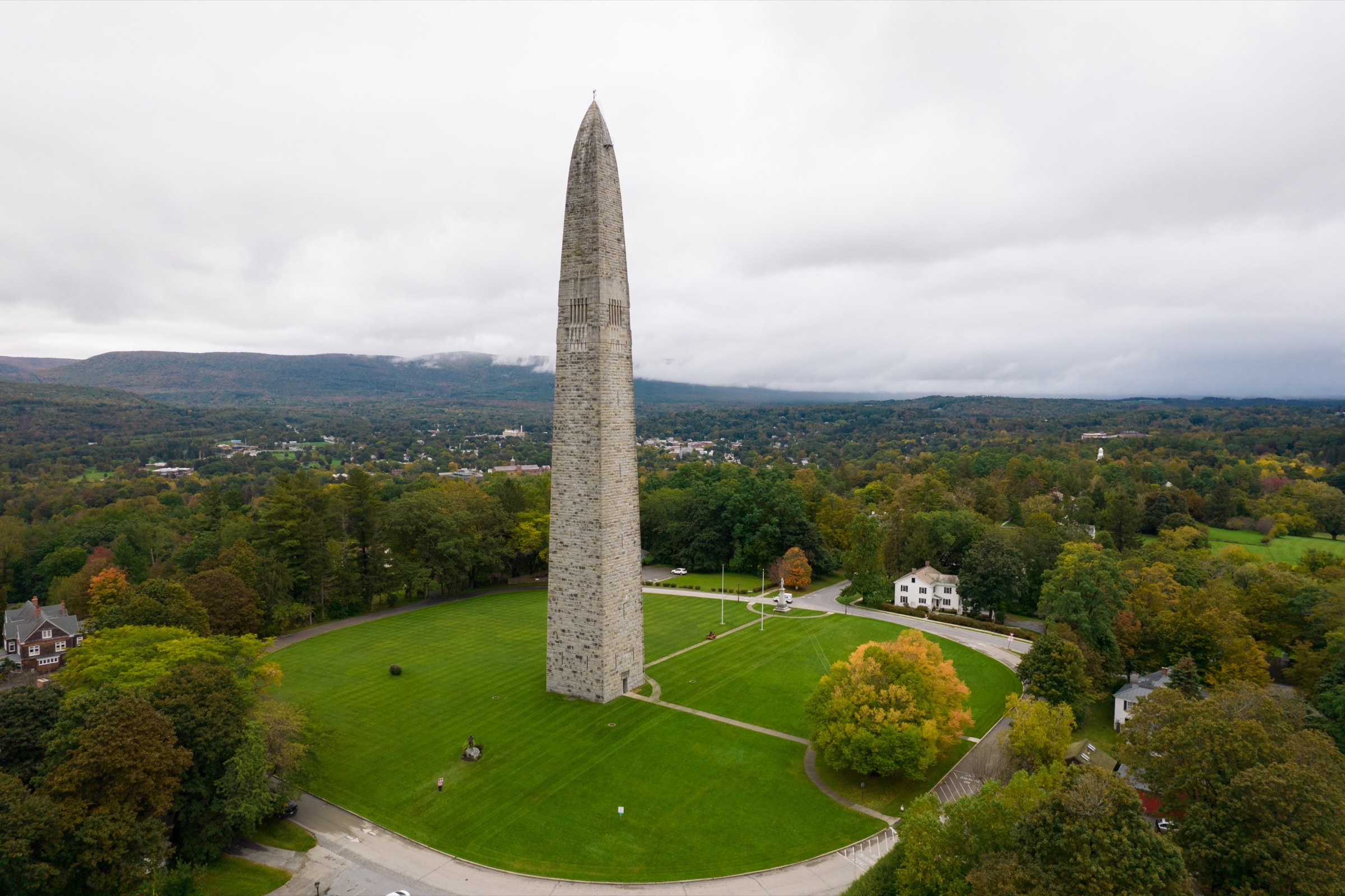 The Bennington Battle Monument rising above Old Bennington, Vermont.