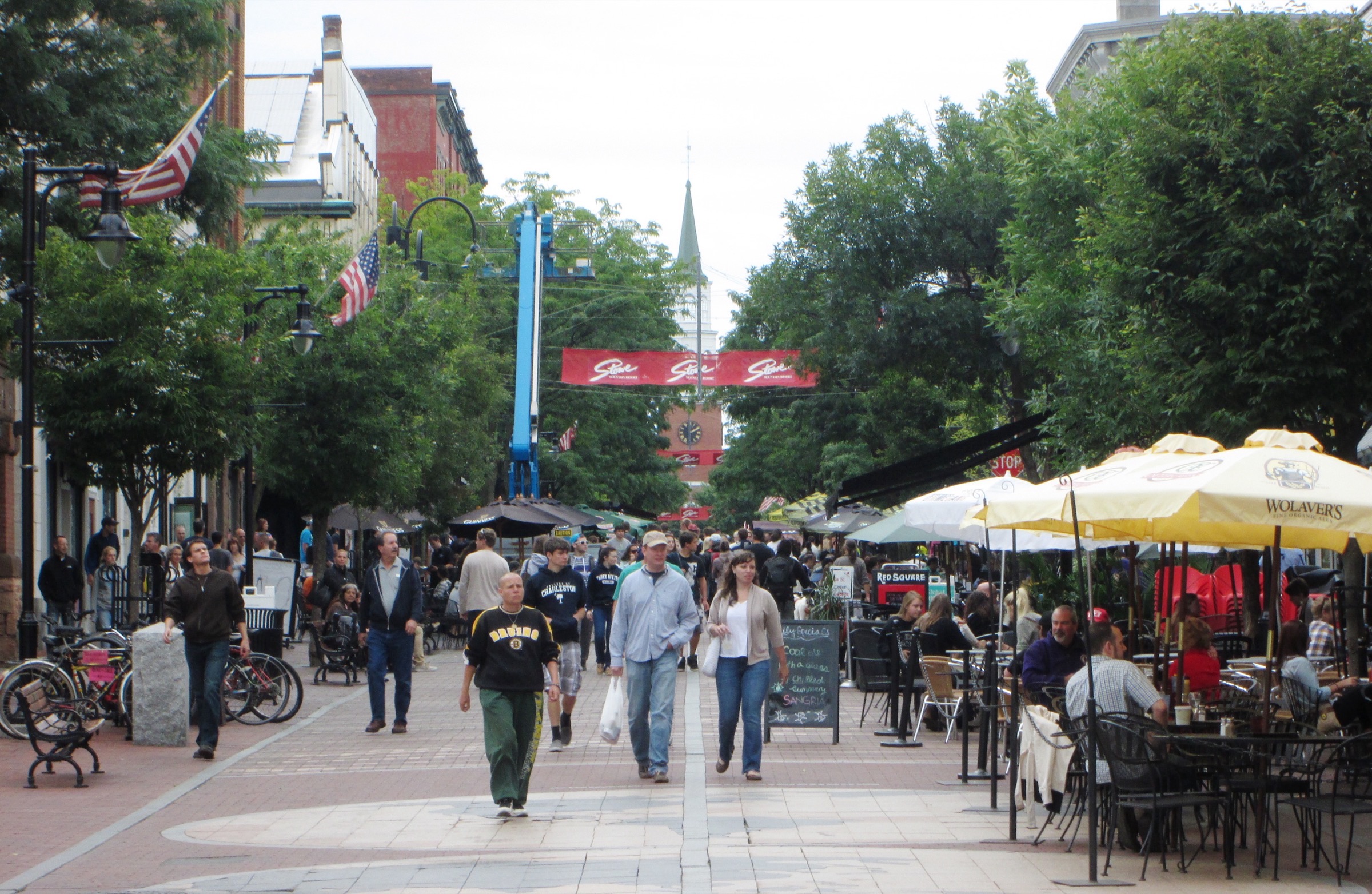 Church Street Marketplace in Burlington, Vermont.