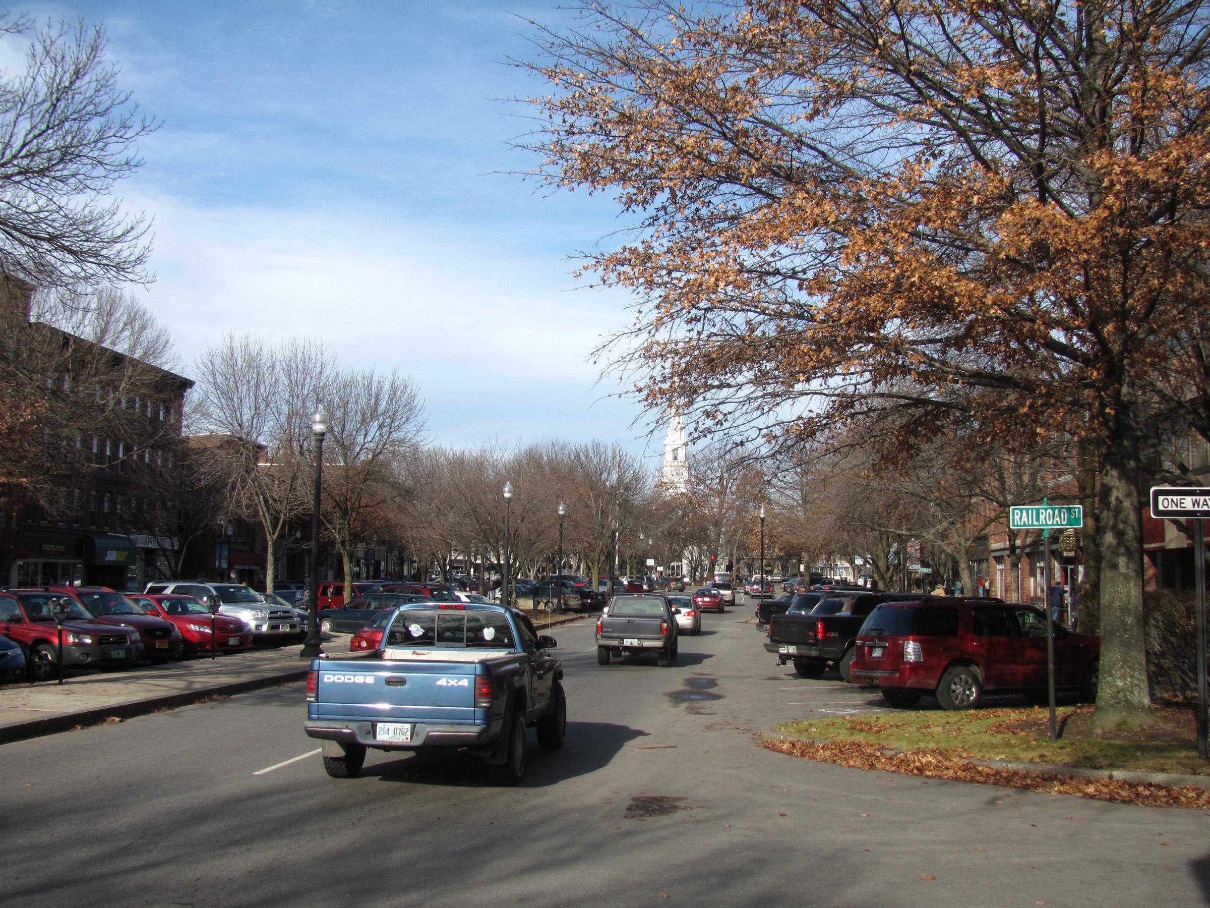 Main Street and Central Square in Keene, New Hampshire.