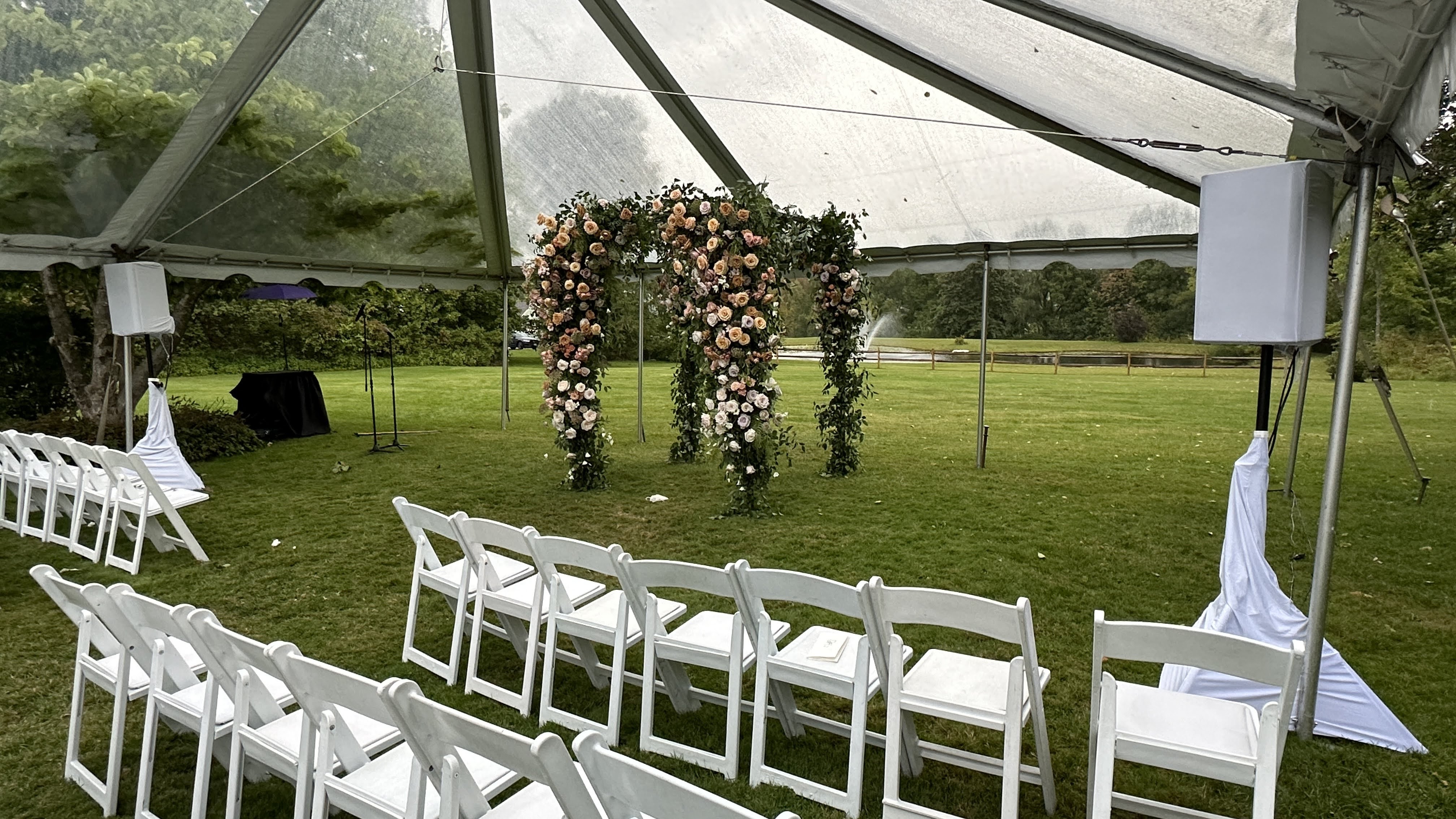Reception lighting inside the Equinox Resort during the first dance.