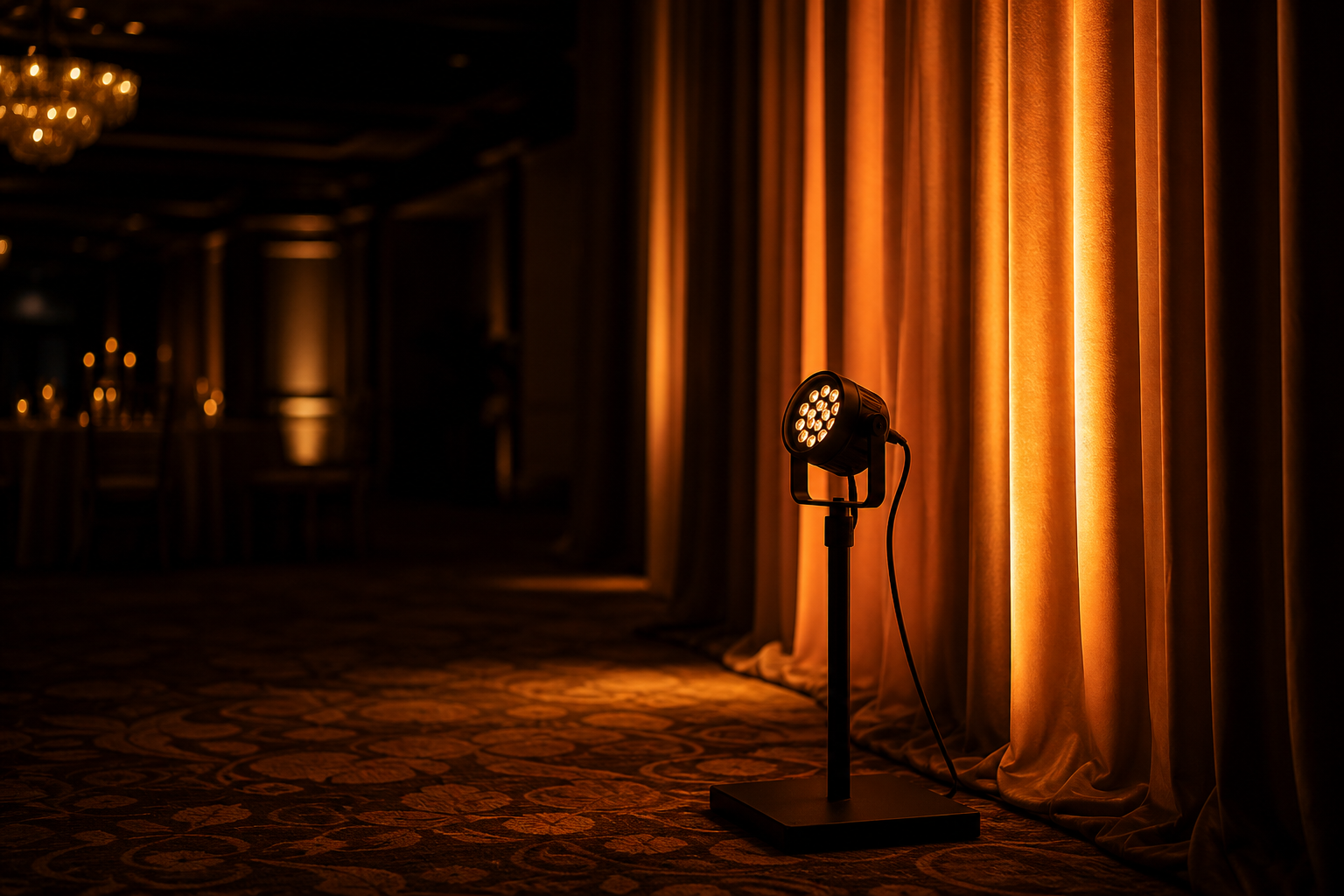 Stage lighting fixture for live events.