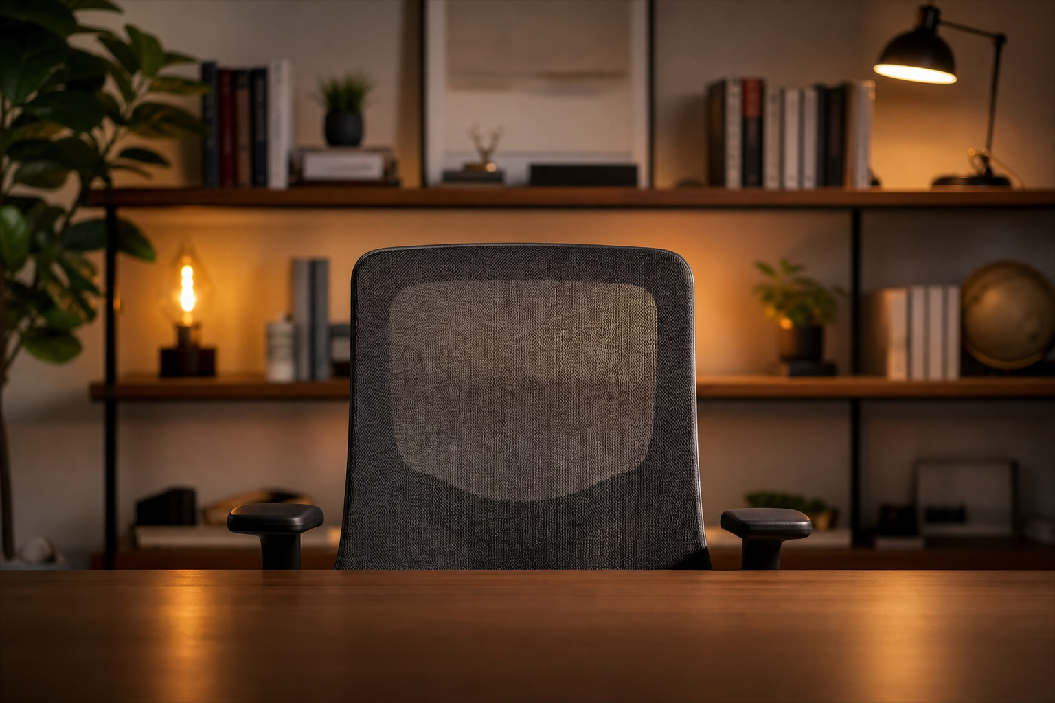 Soft key light for a professional video call.